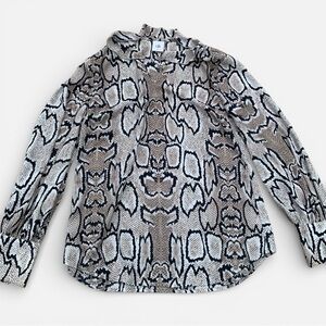 CAbi Snake Print Button-Up Blouse Medium